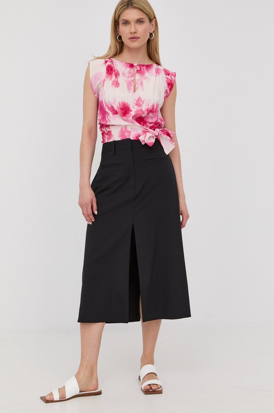Vlněná sukně Victoria Beckham 1222WSK003643A černá SS22