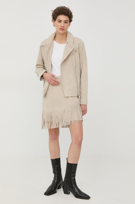 Замшева спідниця Bruuns Bazaar BBW2830 бежевий SS22