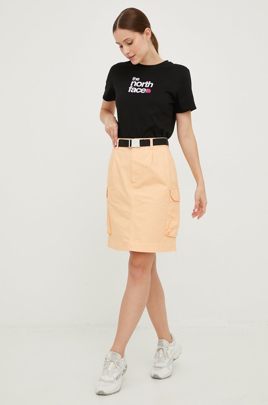 The North Face fusta din bumbac NF0A5JBH3R81 portocaliu SS22