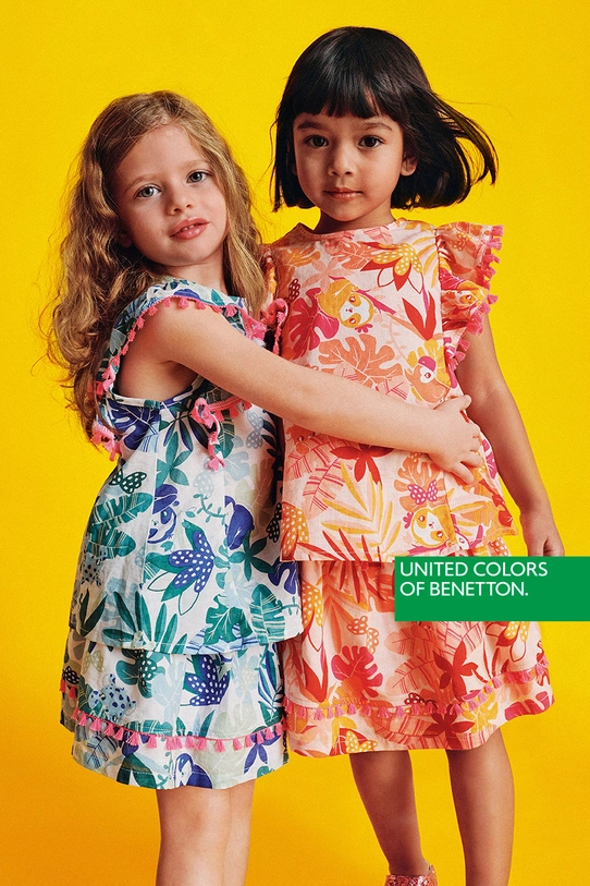 Дитяча бавовняна спідниця United Colors of Benetton помаранчевий 4IIAG0005.P