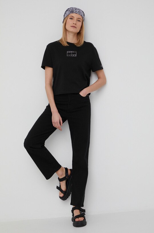 Levi's jeansy RIBCAGE STRAIGHT ANKLE Planet friendly czarny 72693.0012