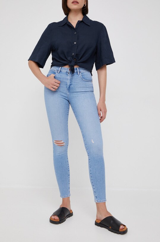 Wrangler jeansy HIGH RISE SKINNY BEACH BABY niebieski W27H4746B