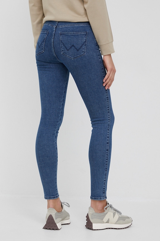 Odzież Wrangler jeansy HIGH RISE SKINNY INDIGO SEA W27HVH40Z granatowy