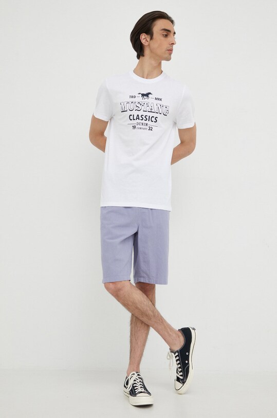 Šortky s příměsí lnu Lee Relaxed Drawstring S Misty Lilac L70KSAUU fialová SS22