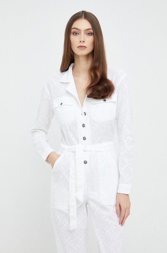 Guess kombinezon bawełniany W2GD41.WEJU0 biały SS22