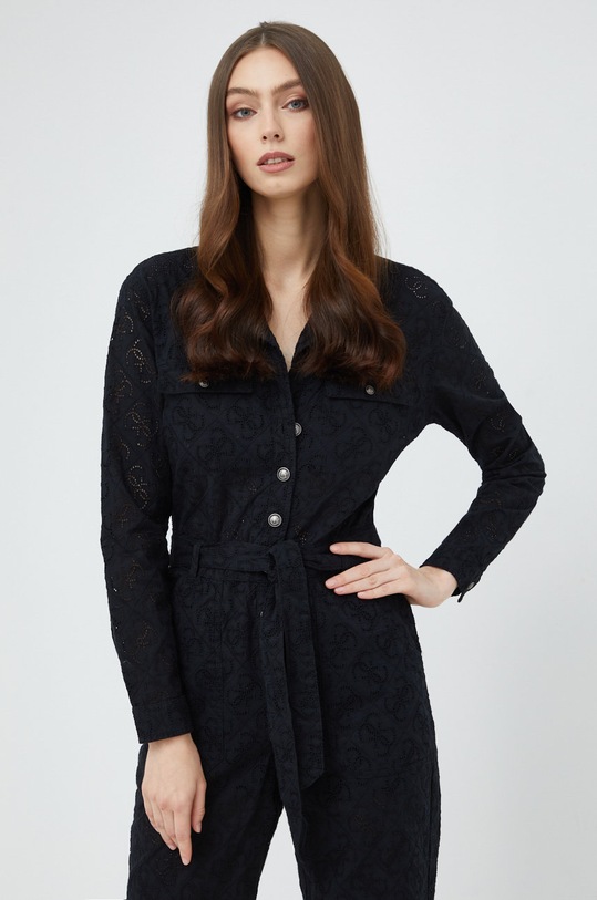 Guess kombinezon bawełniany W2GD41.WEJU0 czarny SS22