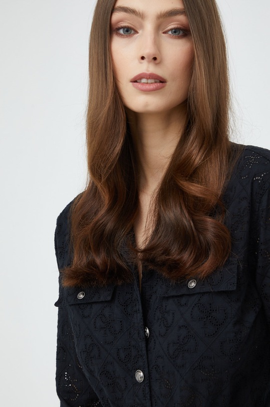 Guess kombinezon bawełniany czarny W2GD41.WEJU0