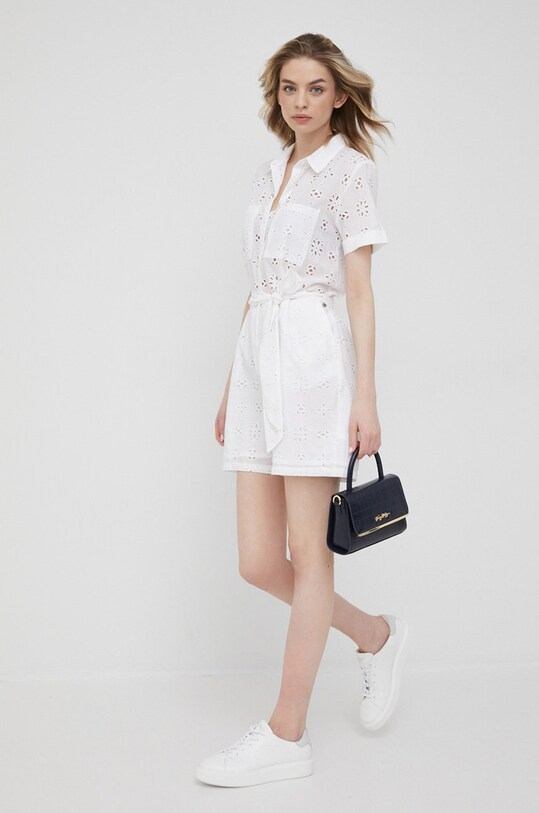 Pepe Jeans kombinezon bawełniany LINDA PL230382.800 biały SS22