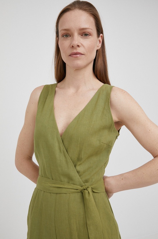 Pepe Jeans kombinezon lniany MARAIS PL230387.618 zielony