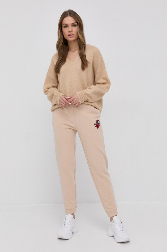 Boss Pantaloni de bumbac 50468056 bej SS22