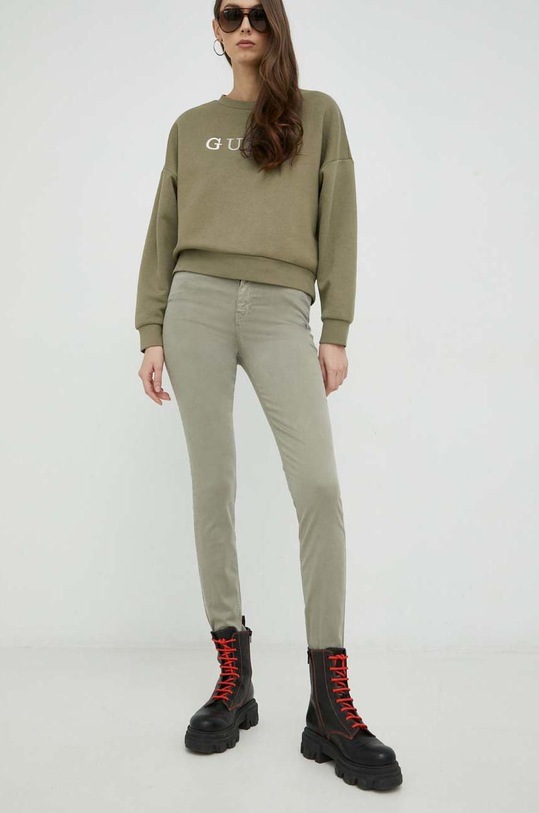 Odzież Guess jeansy W2RA46.W93CE zielony
