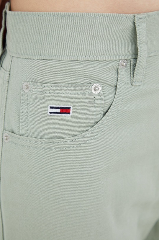 Kalhoty s příměsí lnu Tommy Jeans Betsy zelená DW0DW12161.PPYY