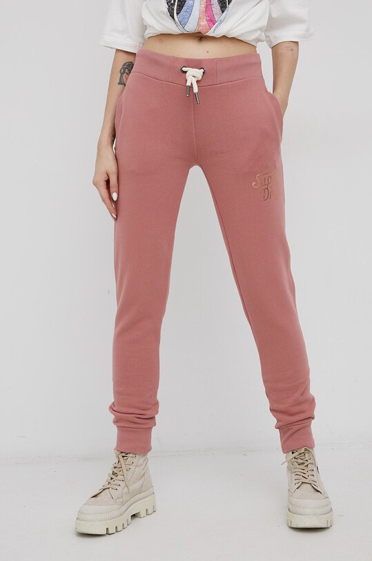 Superdry - Spodnie dzianina różowy W7010615A.5OR