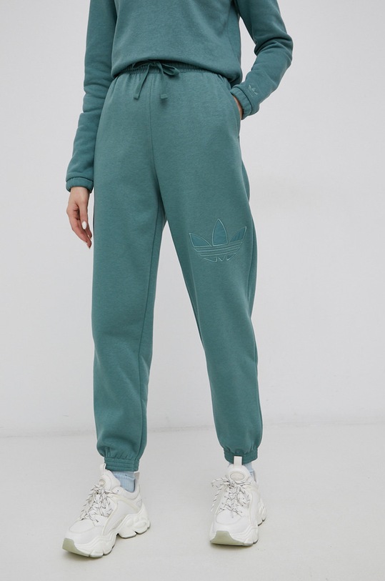 Îmbrăcăminte adidas Originals pantaloni Trefoil Moments HE4751 HE4751 turcoaz