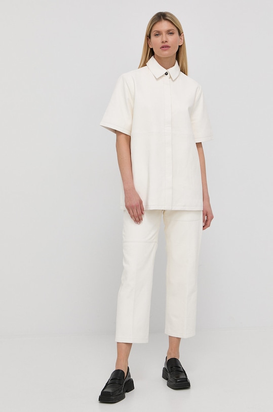 Kožené kalhoty Herskind 4379855 bílá SS22