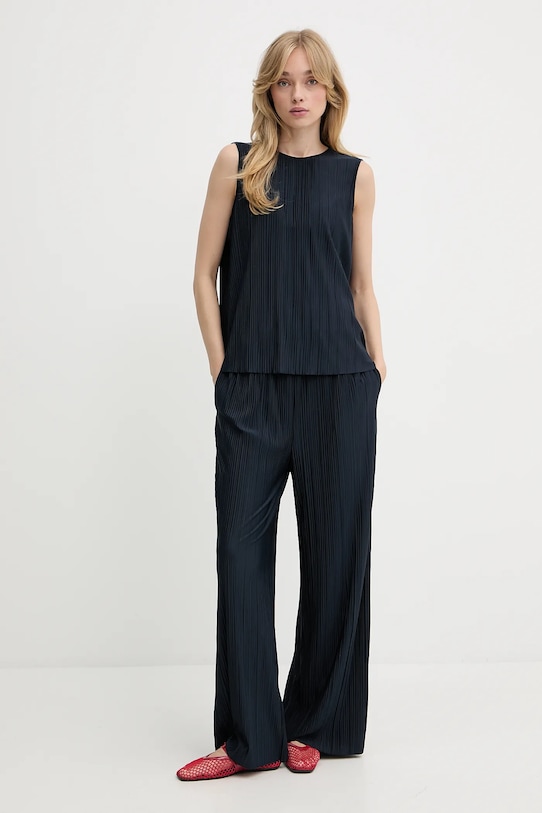Samsoe Samsoe pantaloni F21200187 bleumarin SS25