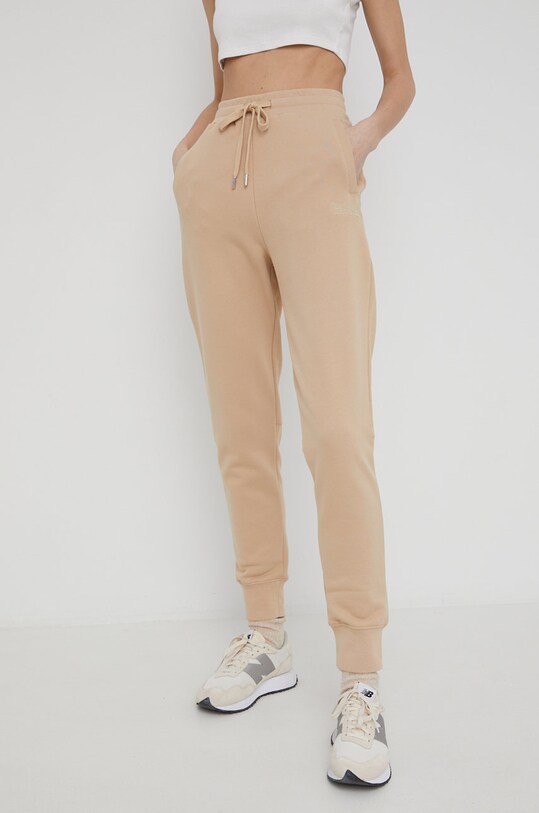 Woolrich pantaloni da jogging in cotone semplice beige CFWWTR0120FRUT3024