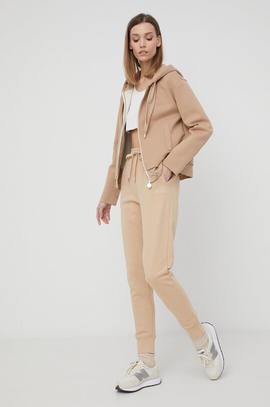 Woolrich pantaloni da jogging in cotone CFWWTR0120FRUT3024 beige SS22