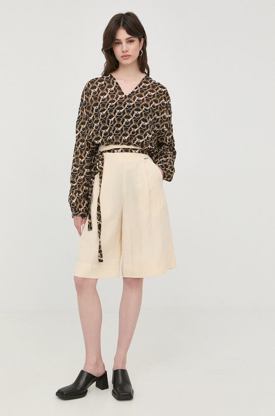 Liu Jo szorty z domieszką lnu WA2128.T4818 WA2128.T4818 beżowy SS22