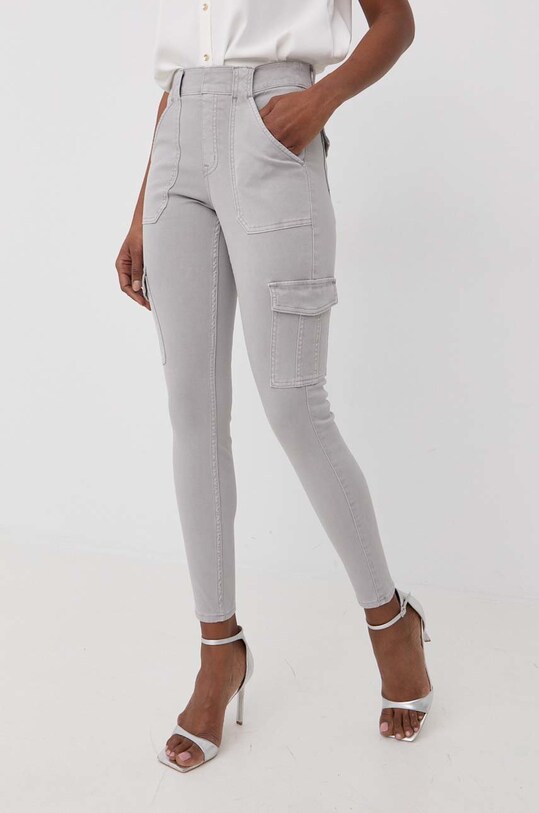 Spanx spodnie modelujące Stretch Twill Ankle Cargo z elastanem szary 20311R