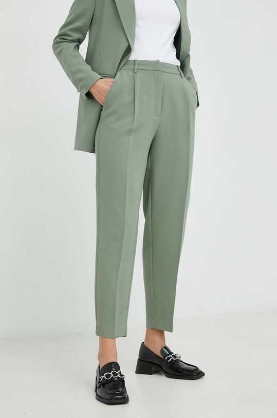 Hlače Bruuns Bazaar CindySus Dagny pants bez uzorka zelena BBW2393