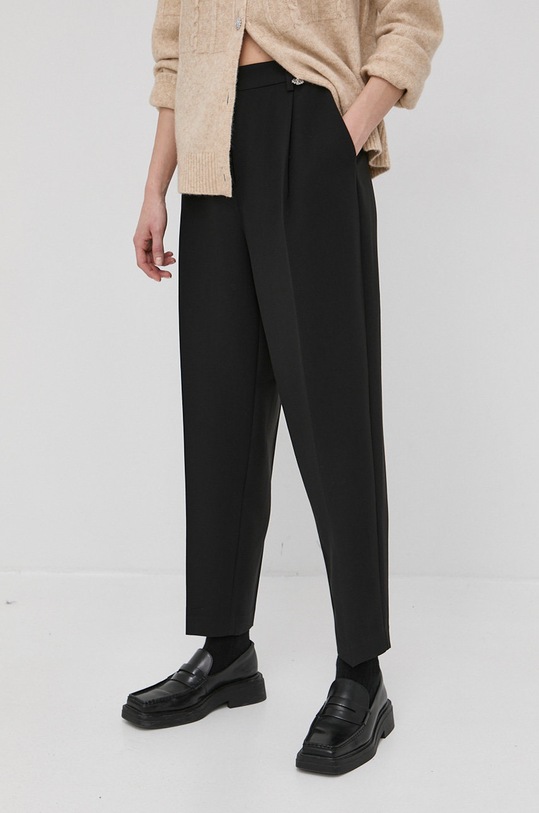 Bruuns Bazaar spodnie CindySus Dagny pants tkanina czarny BBW2393