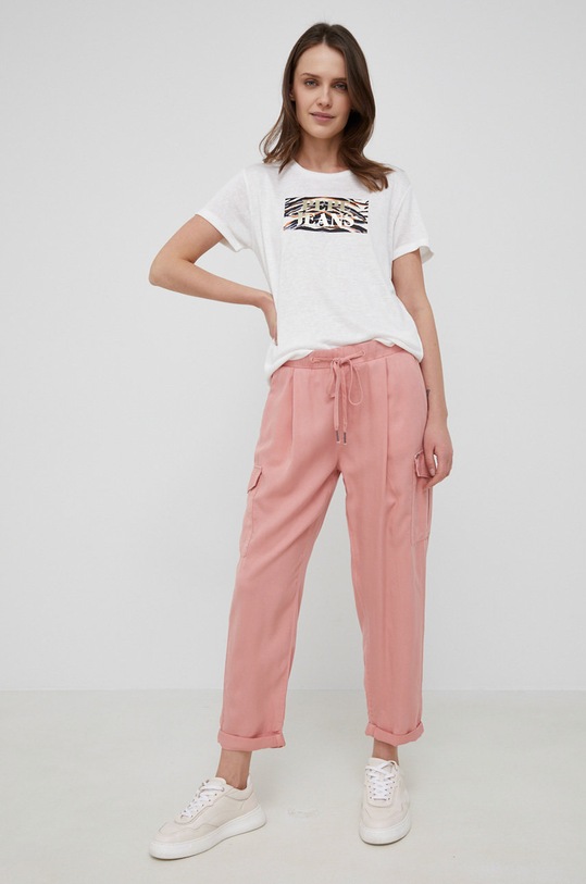 Pepe Jeans spodnie Jynx tkanina różowy PL211546YG0.370