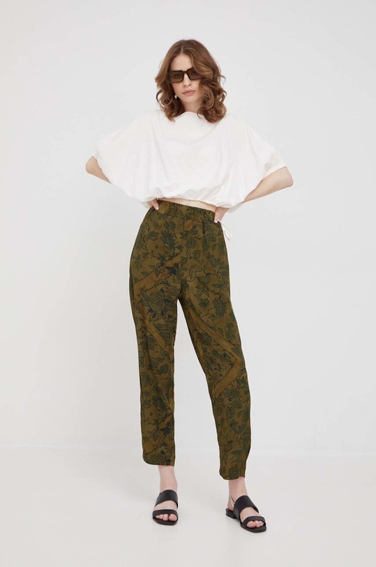 Hlače Sisley 4PYXLF016.79B zelena SS22