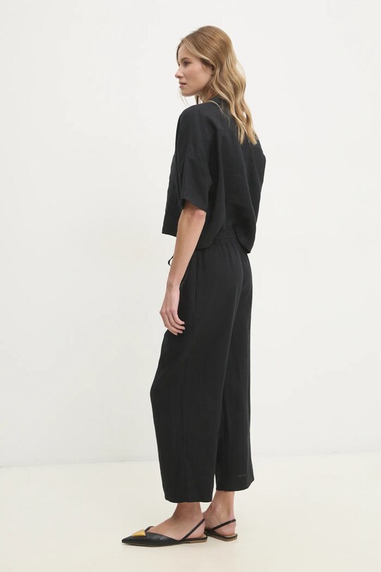 Îmbrăcăminte Dkny pantaloni din in P2RKSEUA negru