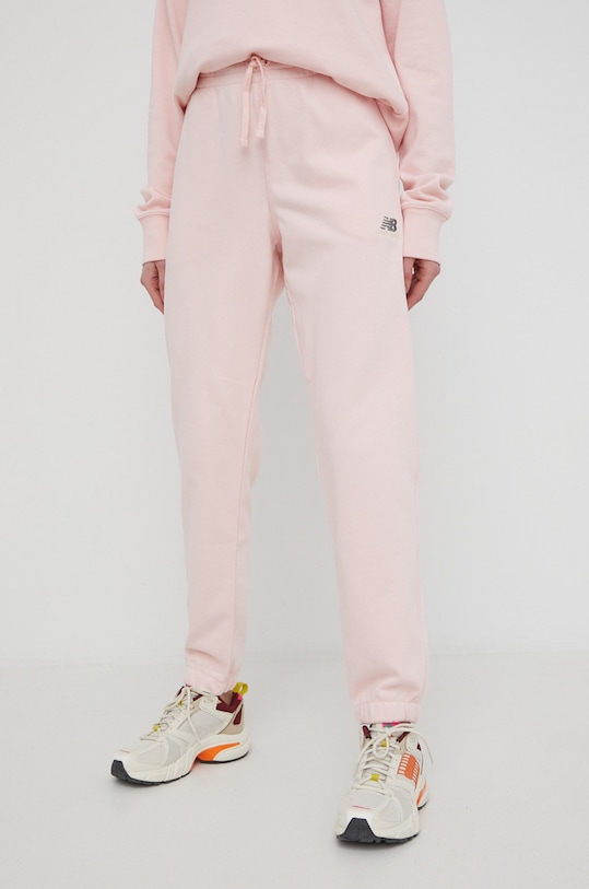 New Balance pantaloni de trening UP21500PIE tricotaj roz UP21500PIE