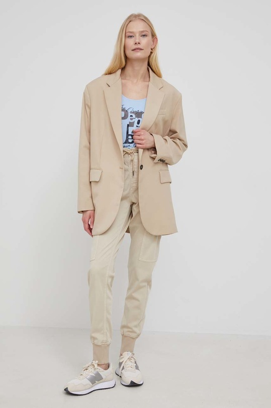 Pepe Jeans spodnie Crusade tkanina beżowy PL211549YC6.836