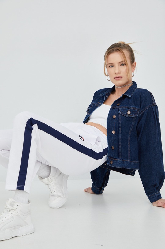 Fila pantaloni de trening tricotaj alb FAW0154