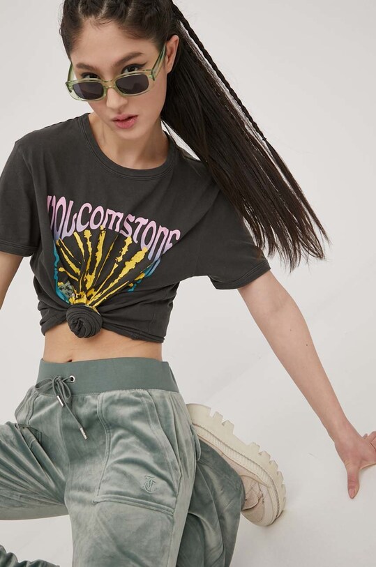 Juicy Couture spodnie dresowe zielony JCAP180.162