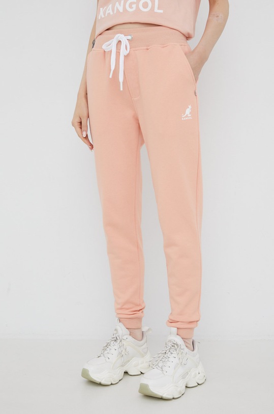 Kangol spodnie dresowe bawełniane bawełna różowy KLEU007.D
