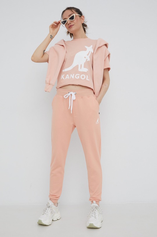 Kangol spodnie dresowe bawełniane KLEU007.D różowy SS22