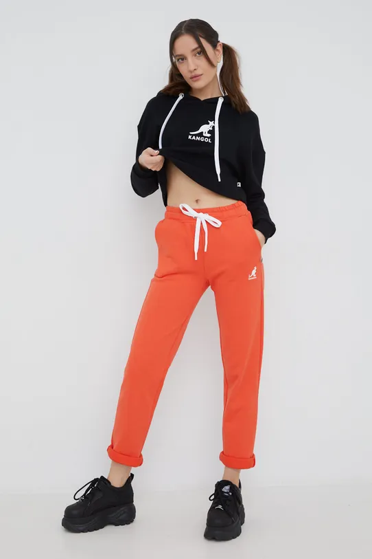 Kangol spodnie dresowe bawełniane KLEW010 pomarańczowy SS22