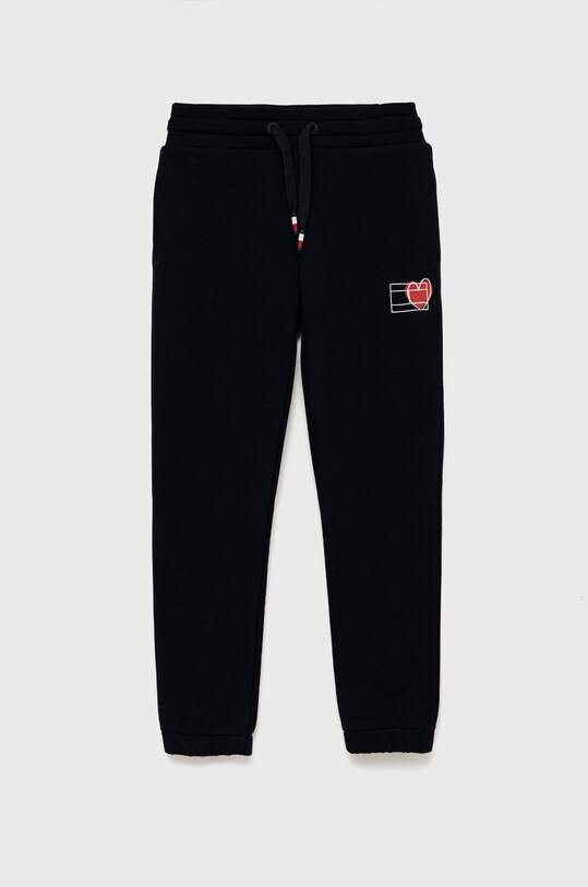 Dětské bavlněné kalhoty Tommy Hilfiger pletenina námořnická modř KS0KS00258.PPYY