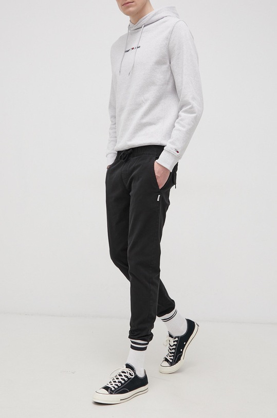 Hlače Tommy Jeans bez uzorka crna DM0DM13388.PPYY