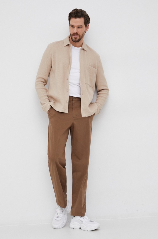 Hlače Samsoe Samsoe M21400058 smeđa SS22