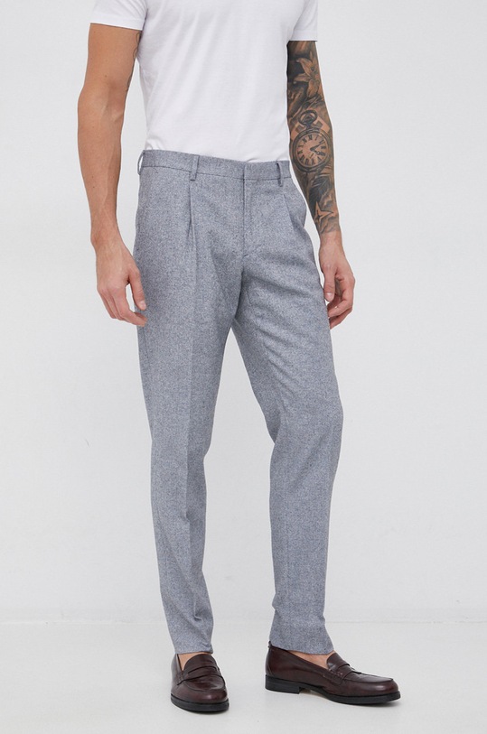 Tommy Hilfiger Spodnie z domieszką wełny wzorzyste szary PDTHL7534.PDTH406