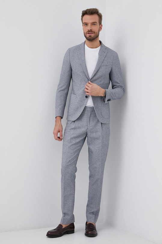 Tommy Hilfiger Spodnie z domieszką wełny PDTHL7534.PDTH406 szary SS22