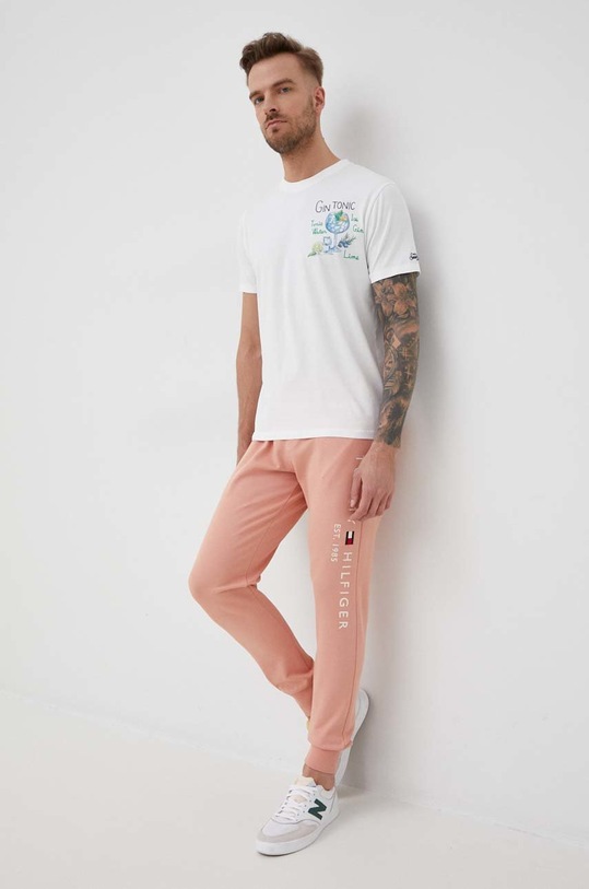 Tommy Hilfiger spodnie dresowe bawełniane MW0MW08388.PPYY różowy SS22