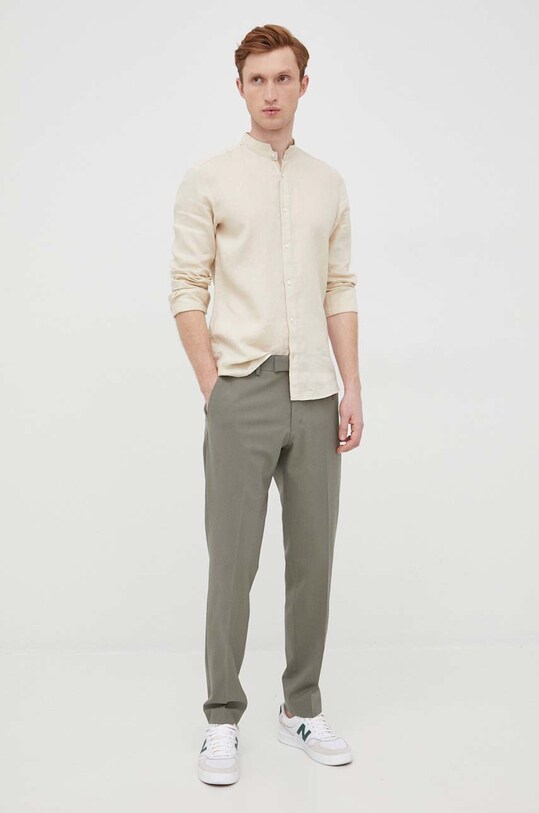Tiger Of Sweden pantaloni de lana T70791006 verde SS22