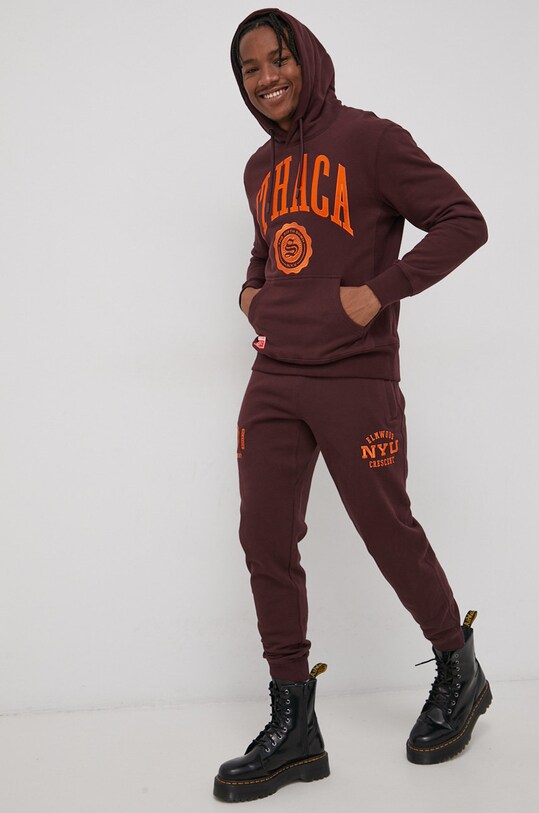 Pamučne hlače Superdry M7010670A.YFY bordo SS22