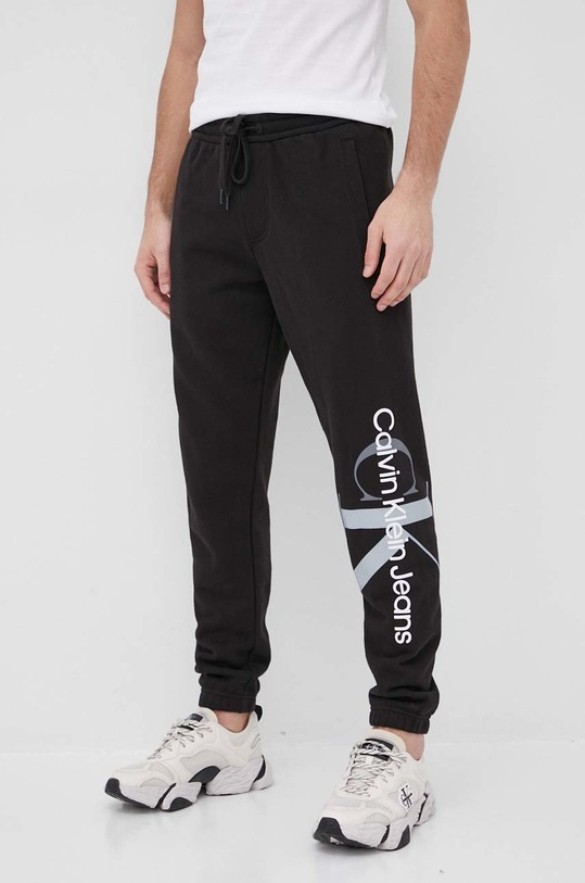 Calvin Klein Jeans spodnie J30J319773.PPYY z elastanem czarny J30J319773.PPYY