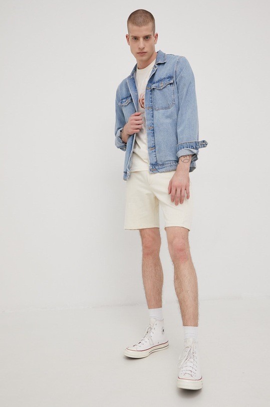 Bavlněné šortky Tom Tailor 1031375.13808 béžová SS22