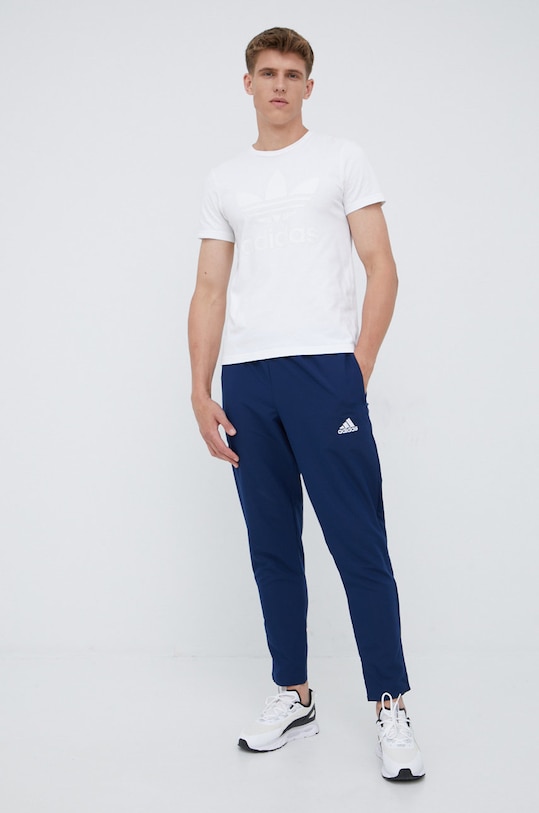 Tréningové nohavice adidas Performance Entrada 22 látka tmavomodrá HB5329