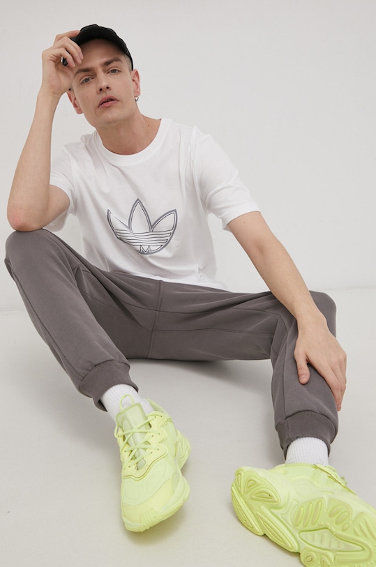 Pamučne hlače OCAY bez uzorka siva 221140250903.903