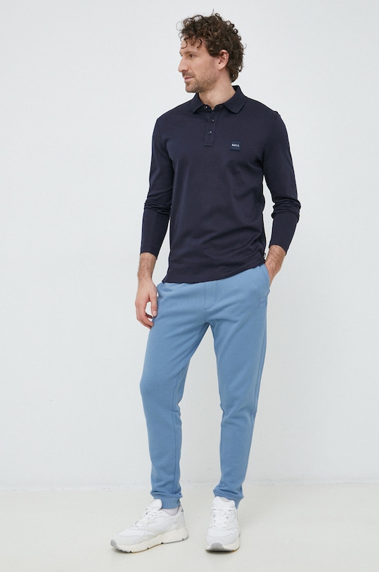 BOSS spodnie dresowe bawełniane BOSS ORANGE 50468448 niebieski AA00