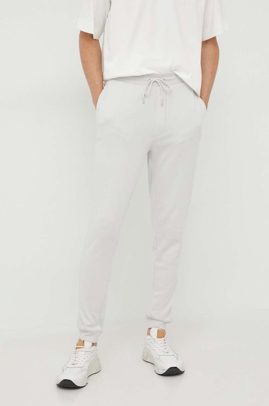 Хлопковые спортивные штаны BOSS BOSS CASUAL хлопок серый 50468448